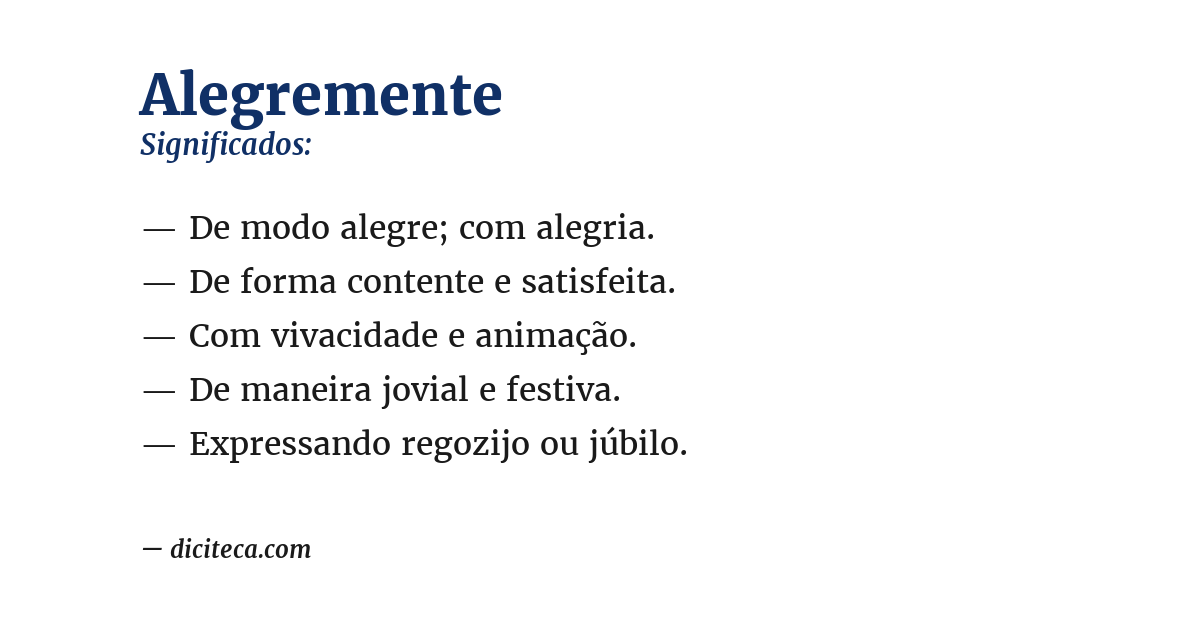 Significado de alegremente