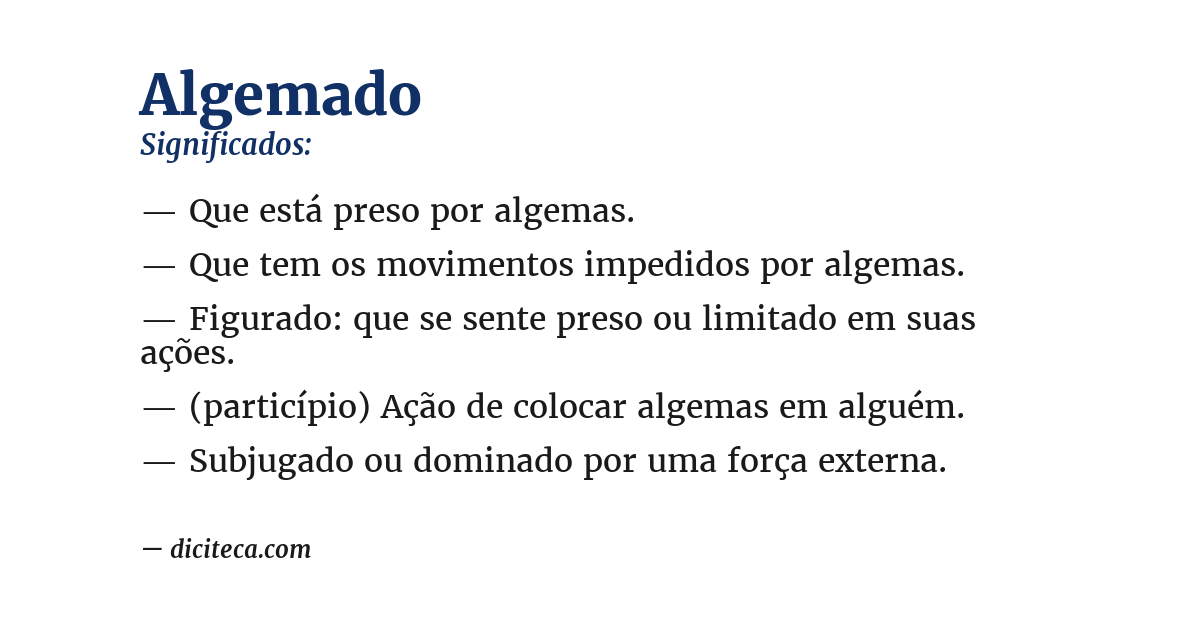 Significado de algemado
