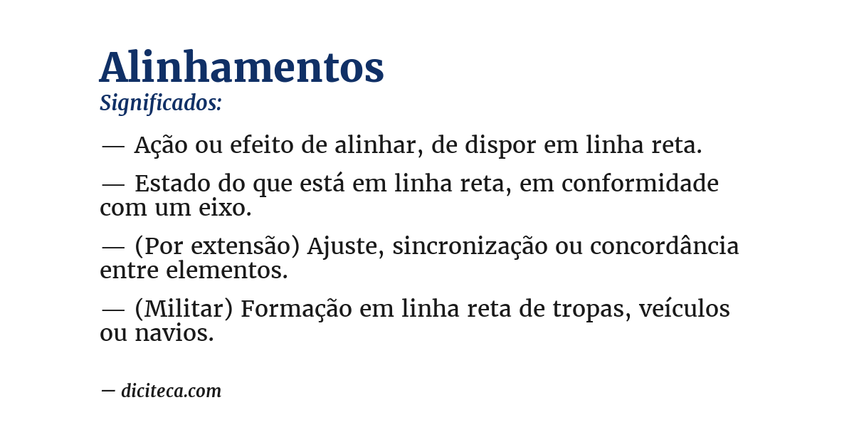 Significado de alinhamentos