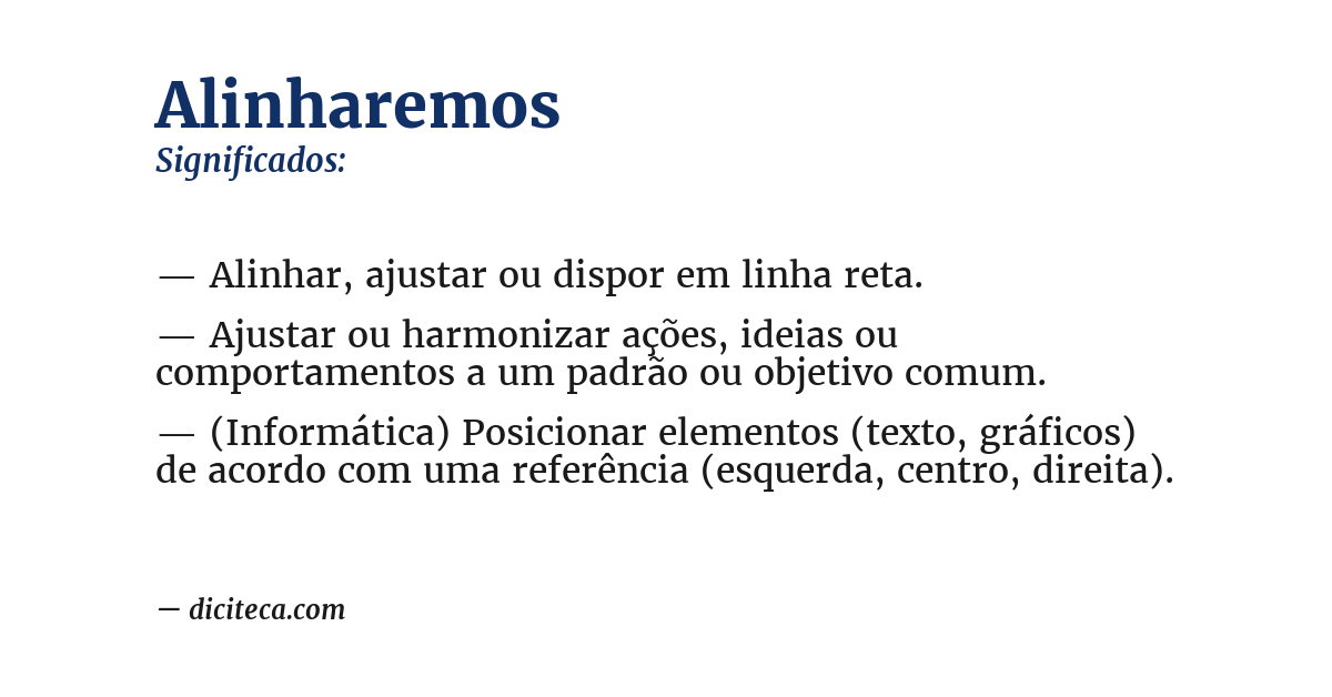 Significado de alinharemos