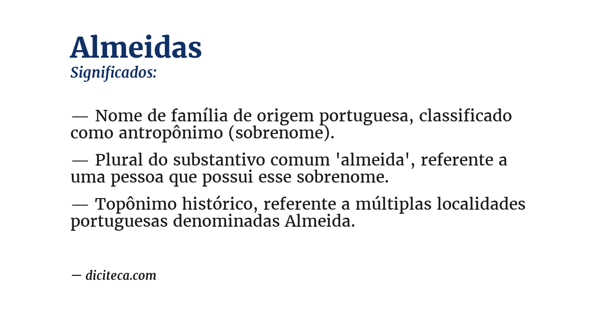 Significado de almeidas