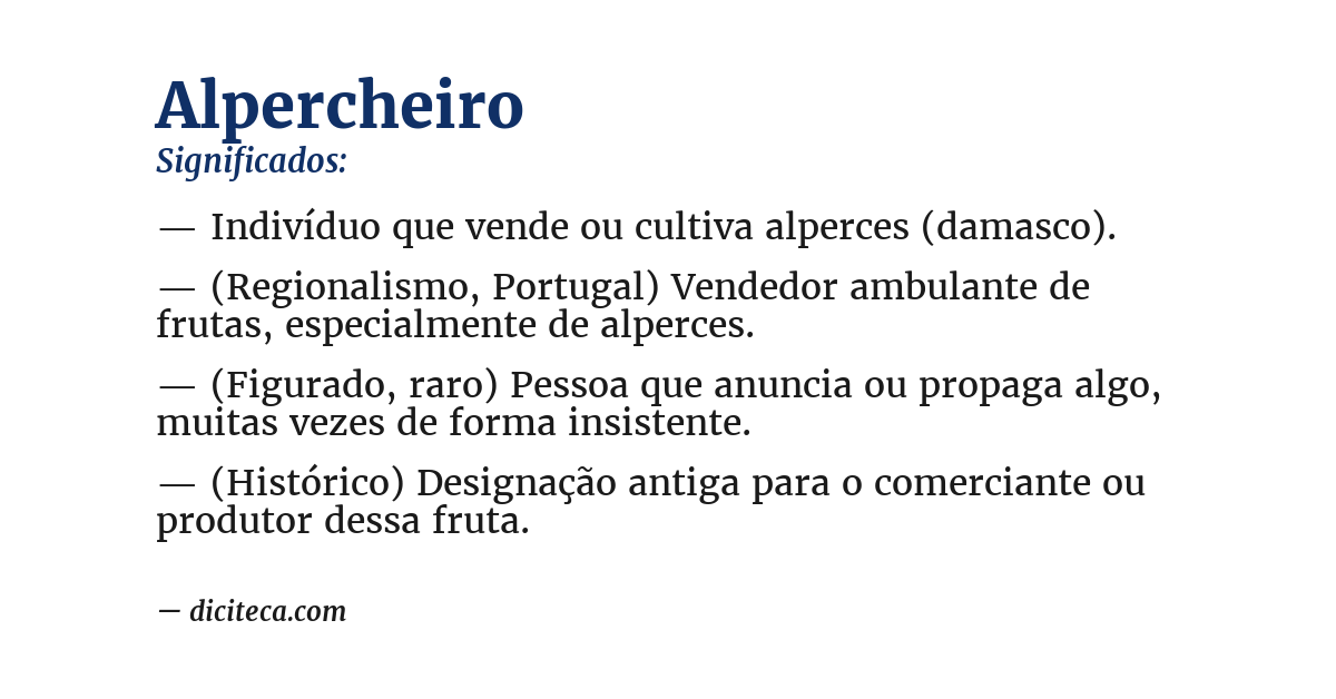Significado de alpercheiro