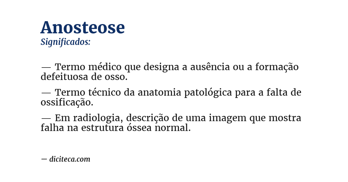 Significado de anosteose