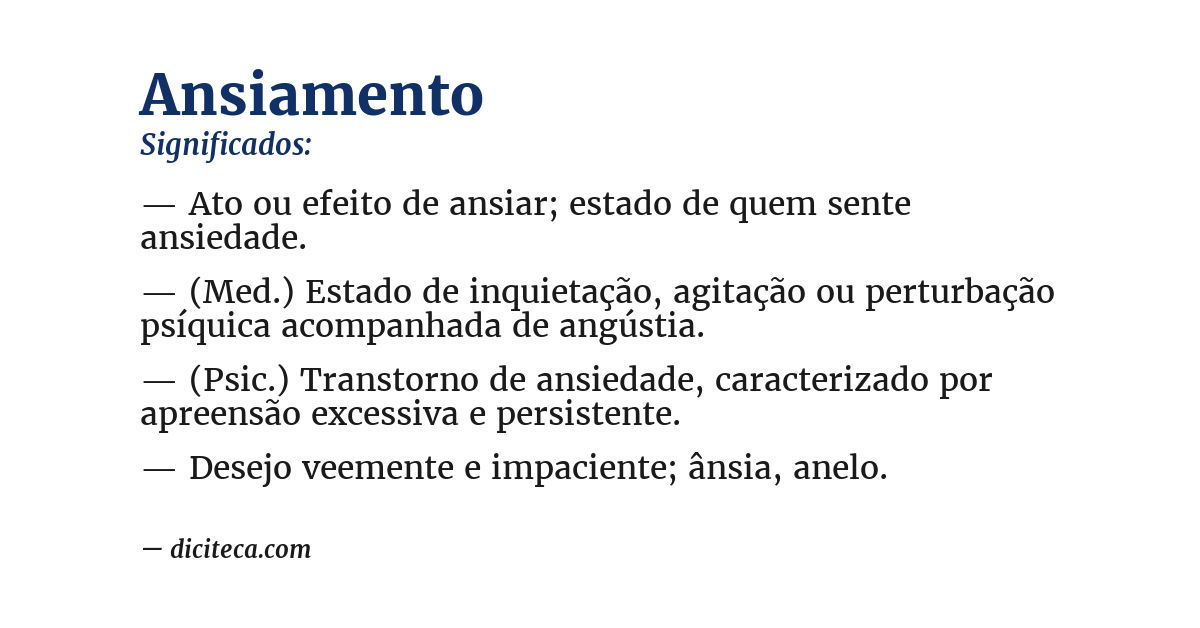 Significado de ansiamento