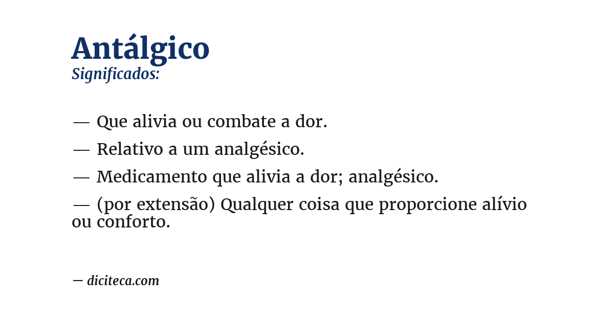 Significado de antálgico