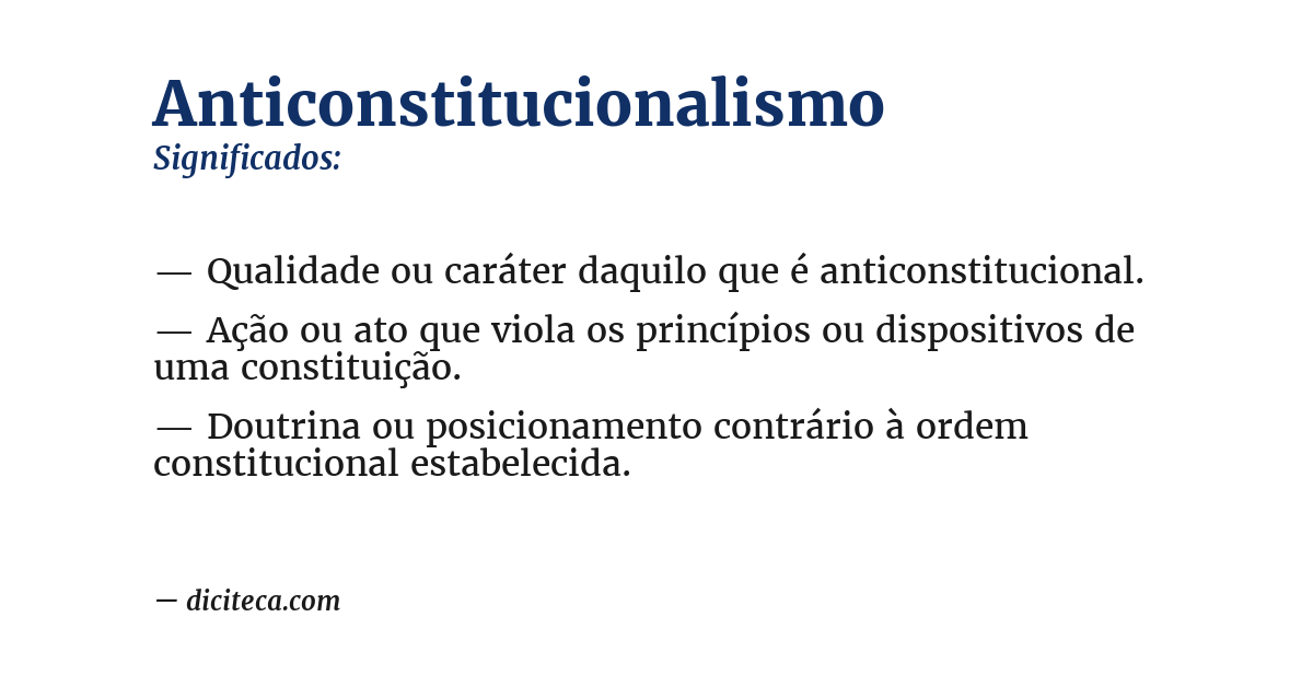 Significado de anticonstitucionalismo