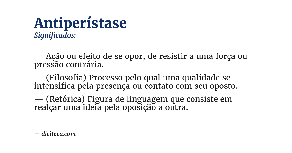 Significado de antiperístase