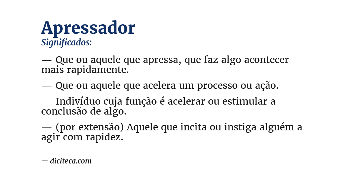 Significado de apressador