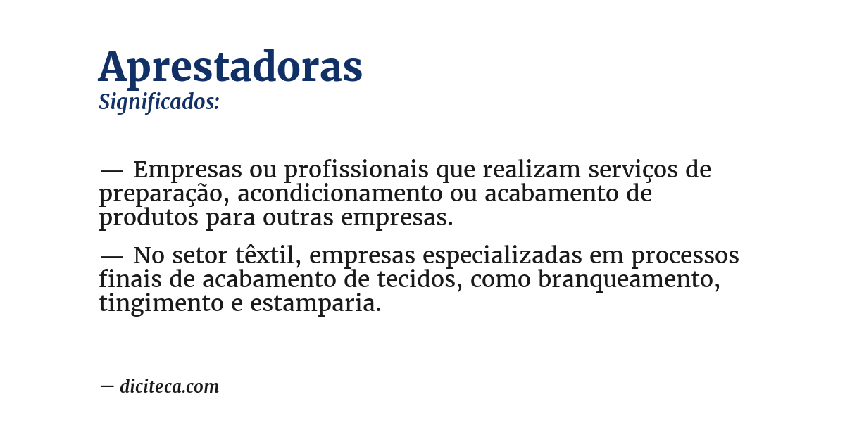 Significado de aprestadoras