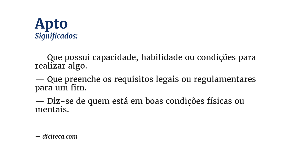 Significado de apto