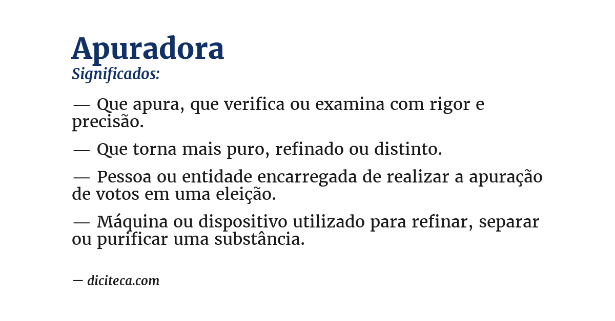 Significado de apuradora