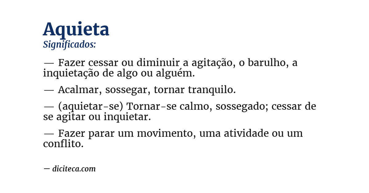 Significado de aquieta