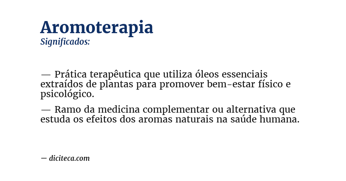 Significado de aromoterapia