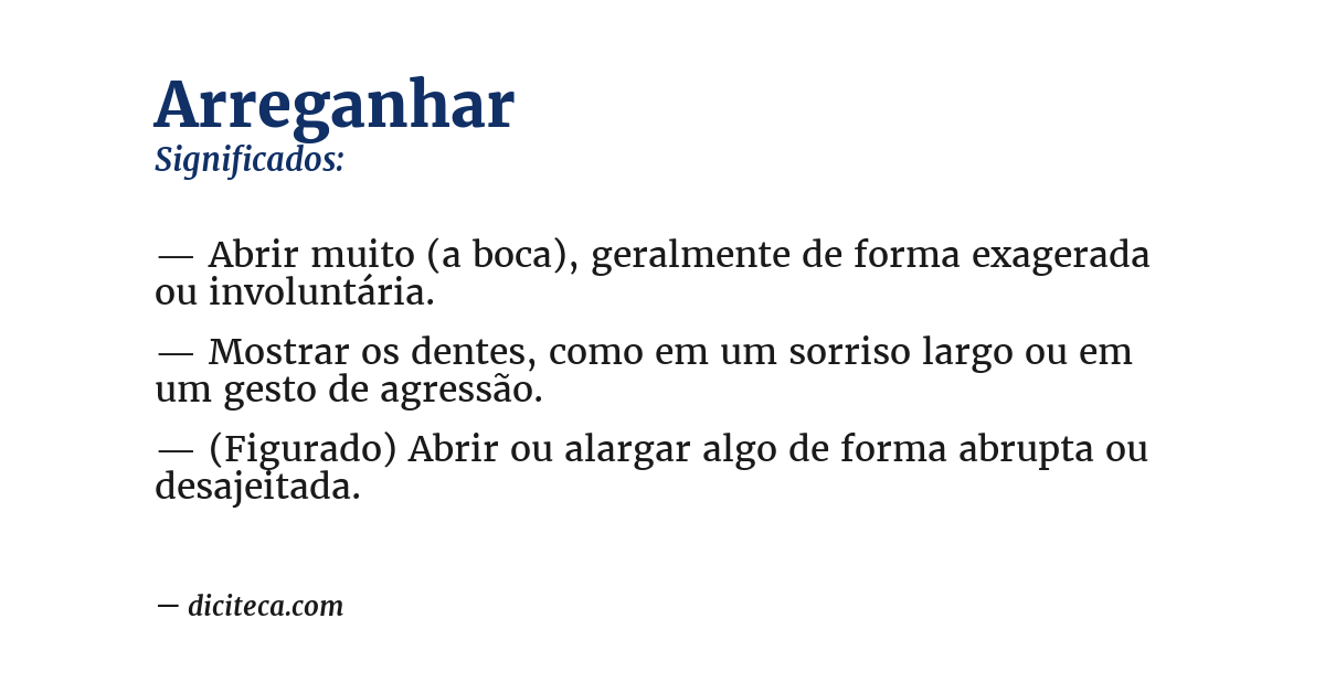 Significado de arreganhar