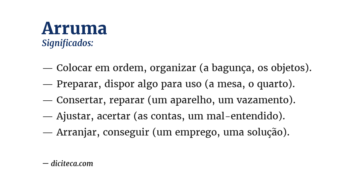 Significado de arruma