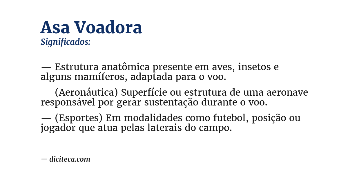 Significado de asa voadora
