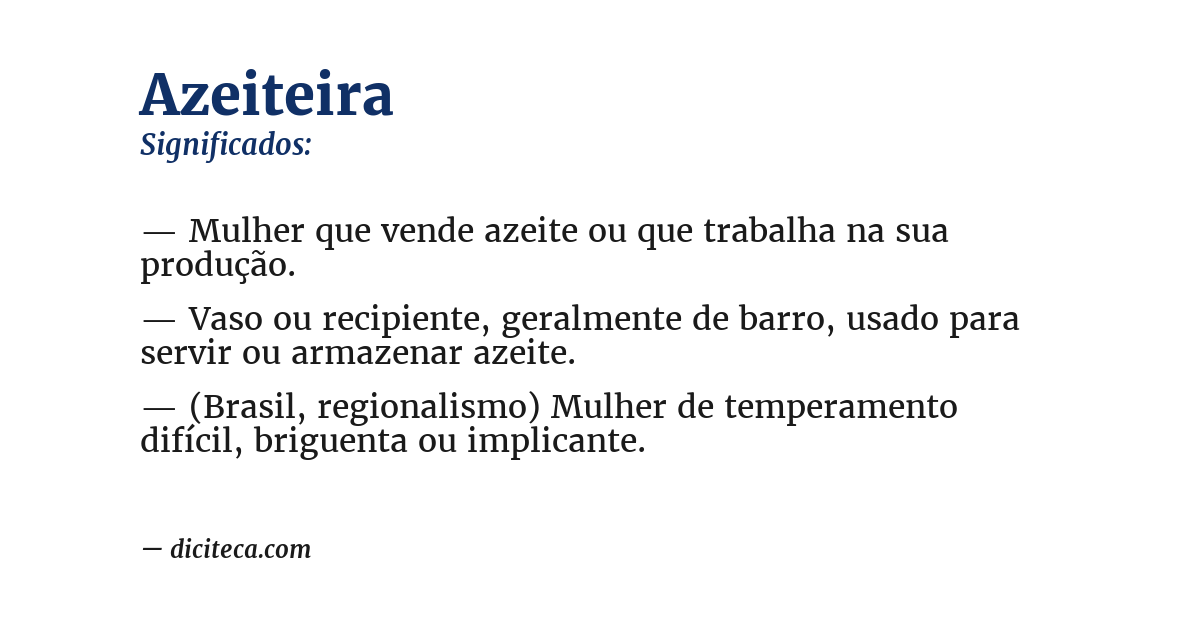 Significado de azeiteira