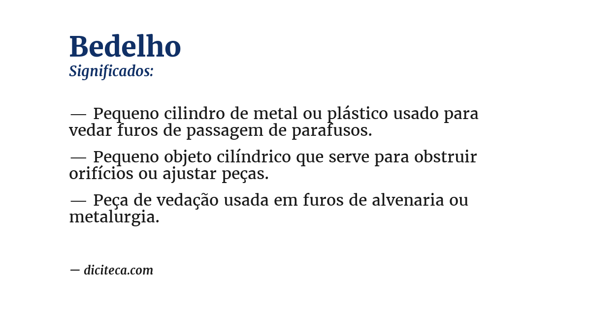 Significado de bedelho