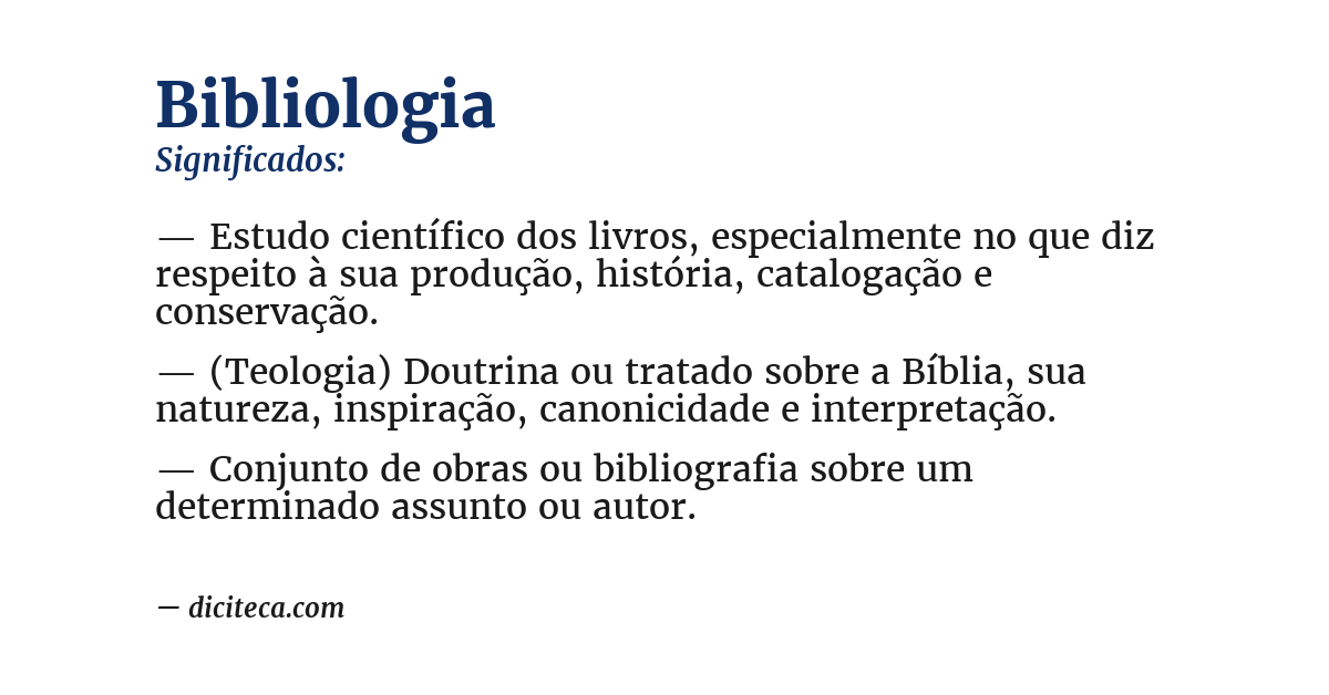 Significado de bibliologia