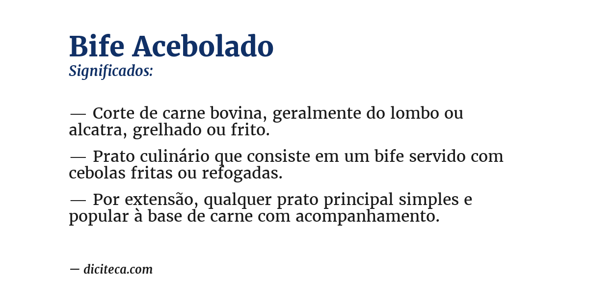 Significado de bife acebolado