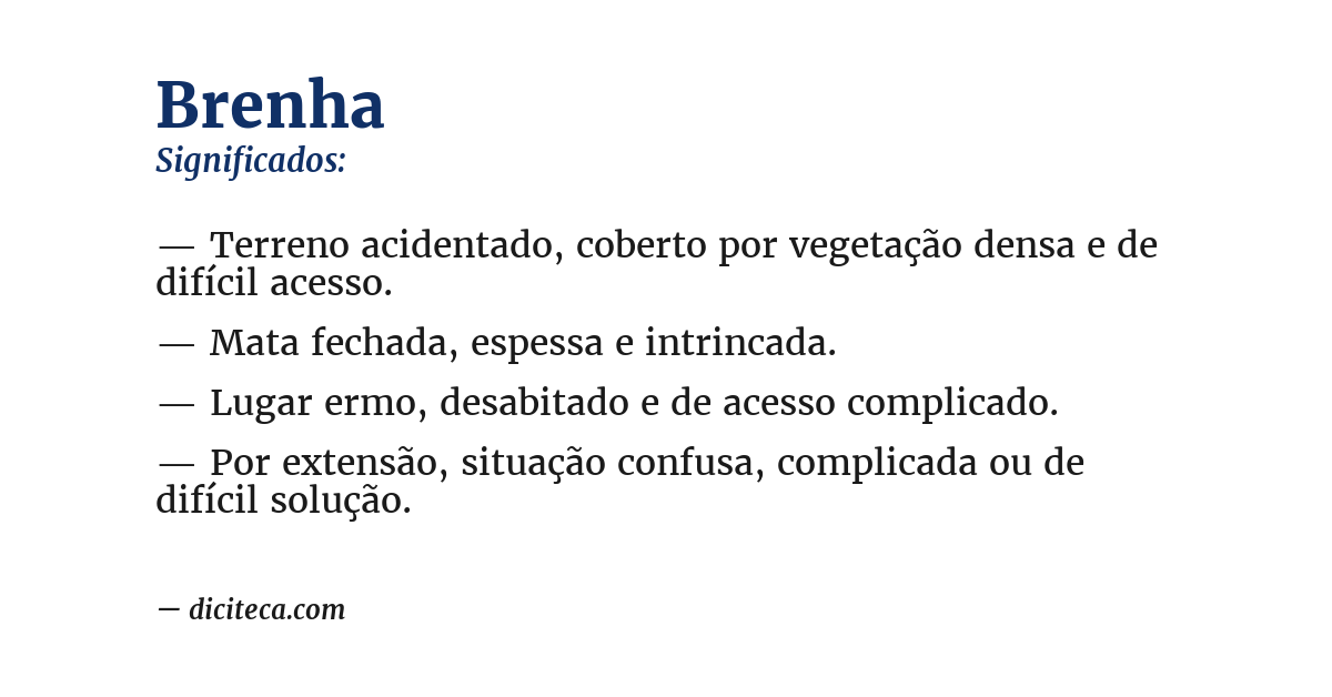 Significado de brenha
