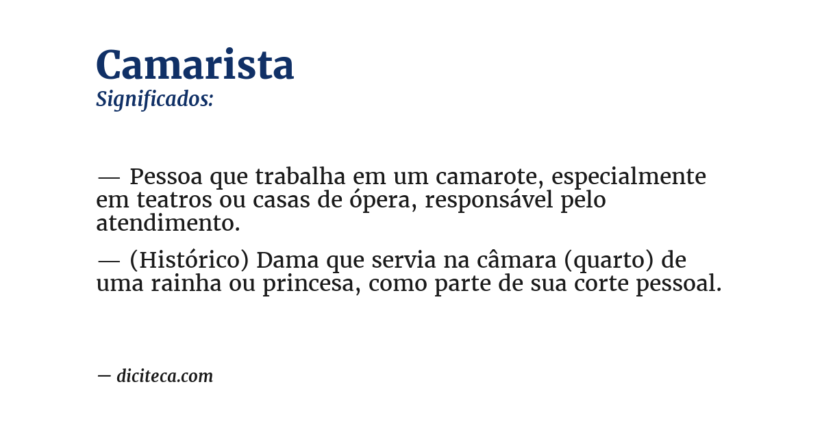 Significado de camarista