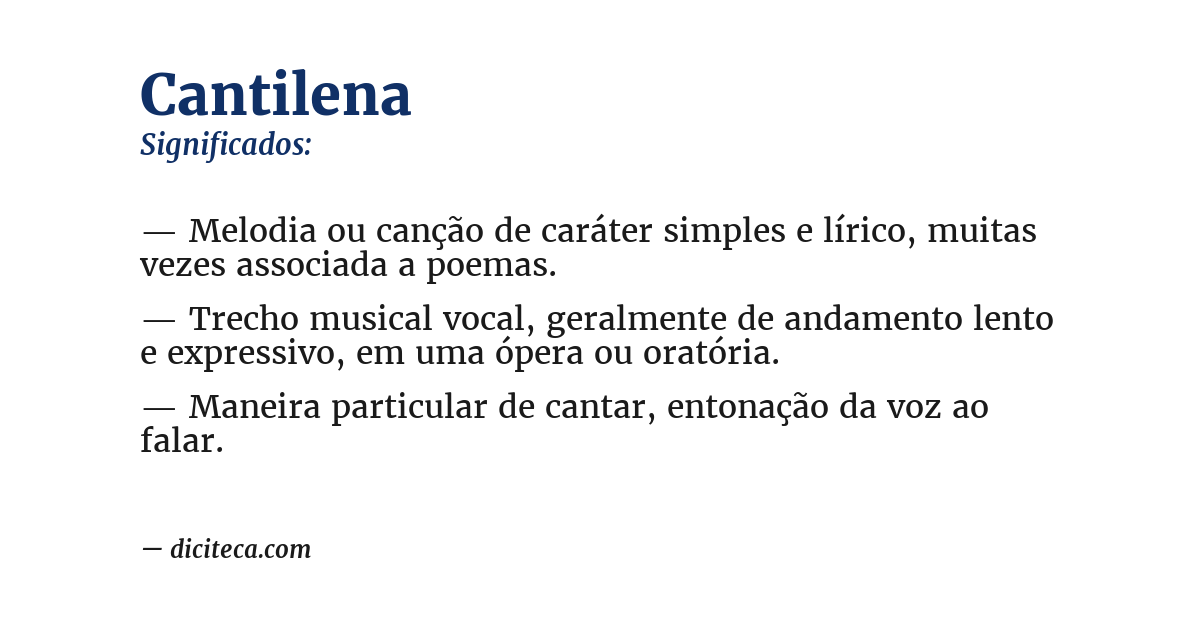 Significado de cantilena