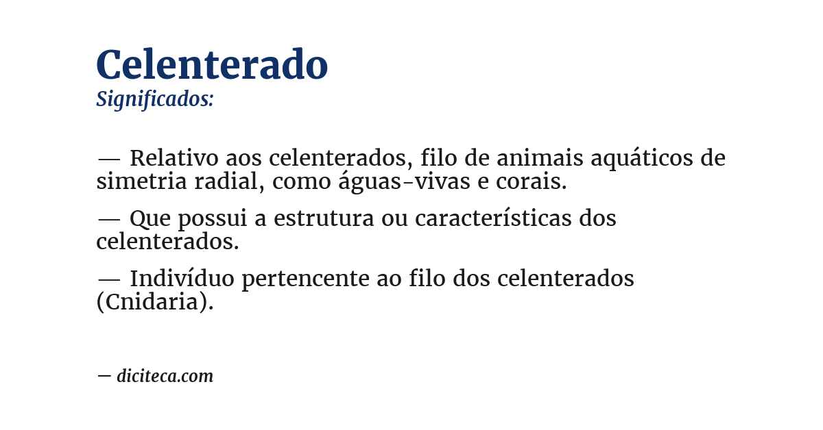 Significado de celenterado