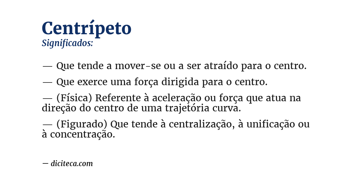 Significado de centrípeto
