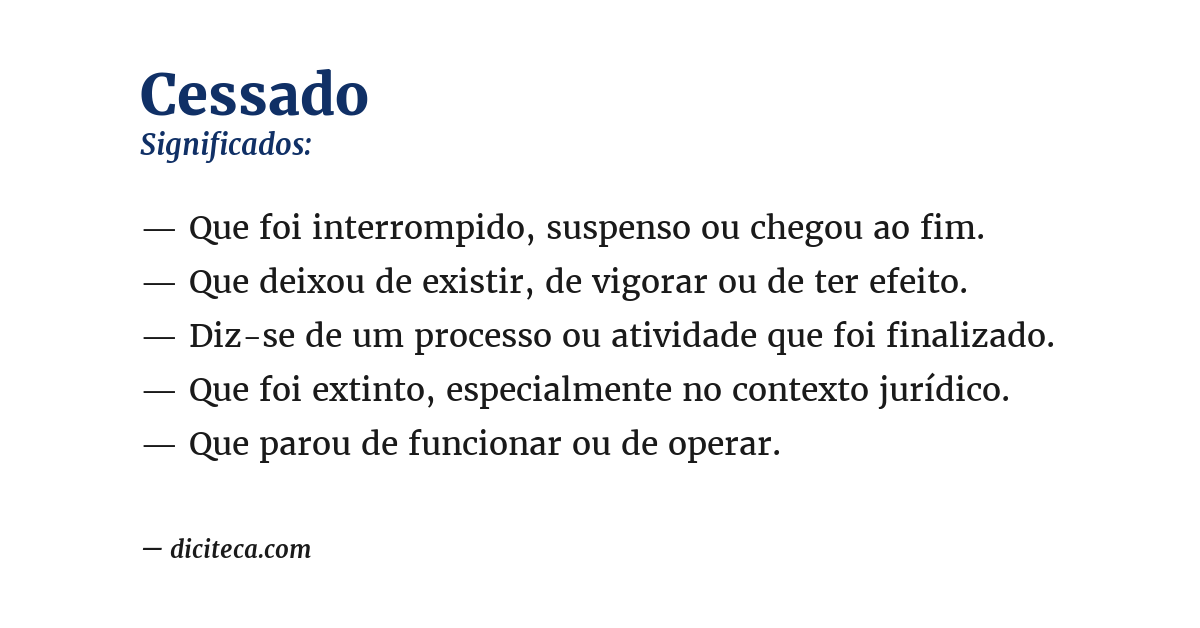 Significado de cessado