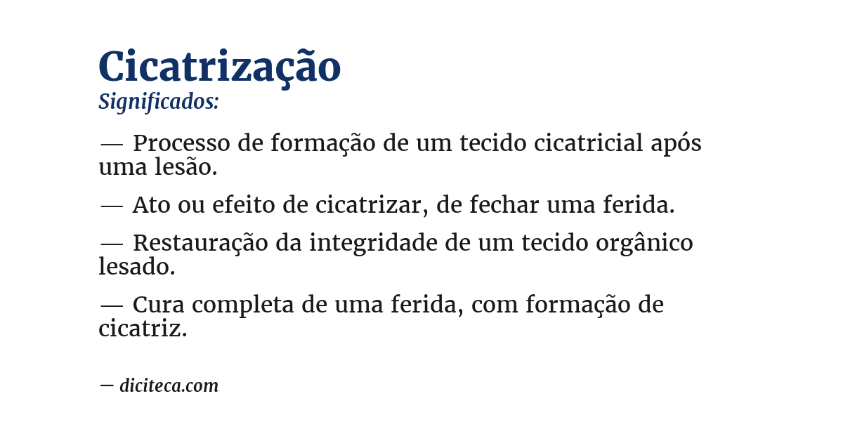 Significado de cicatrização