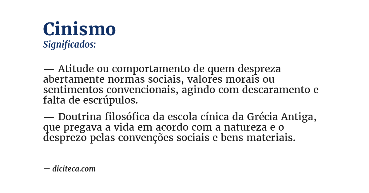 Significado de cinismo