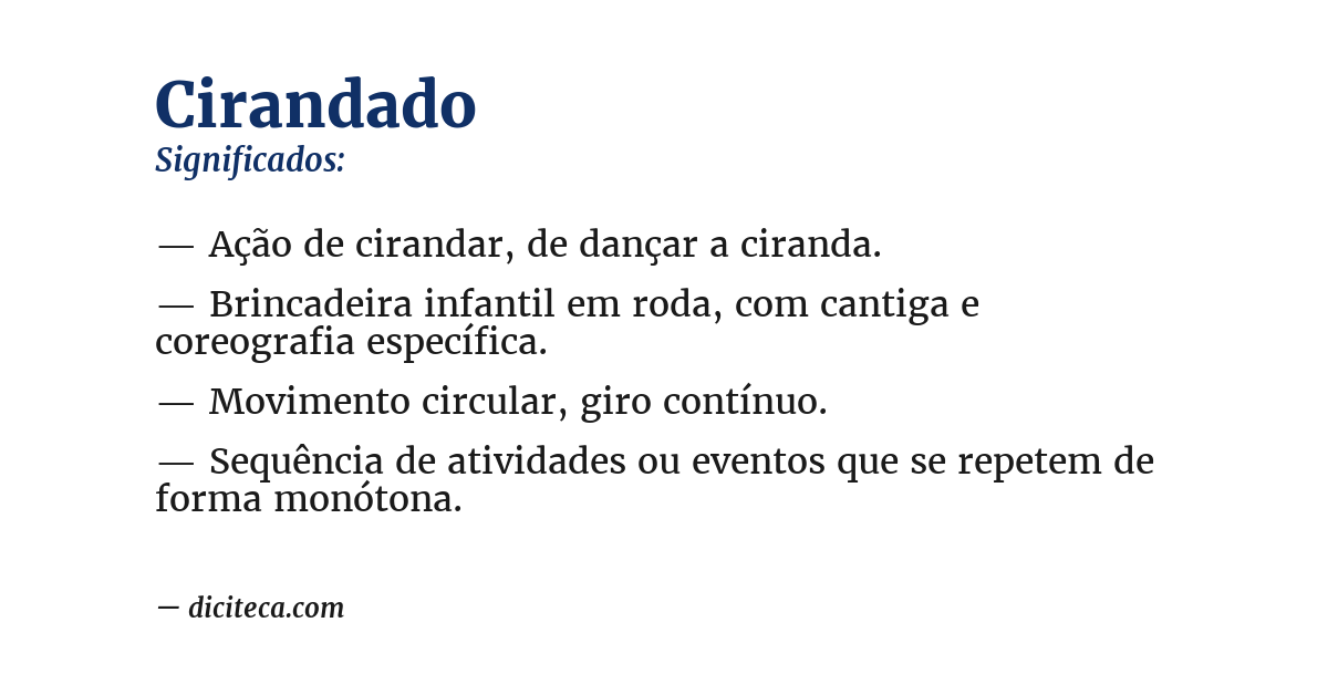 Significado de cirandado