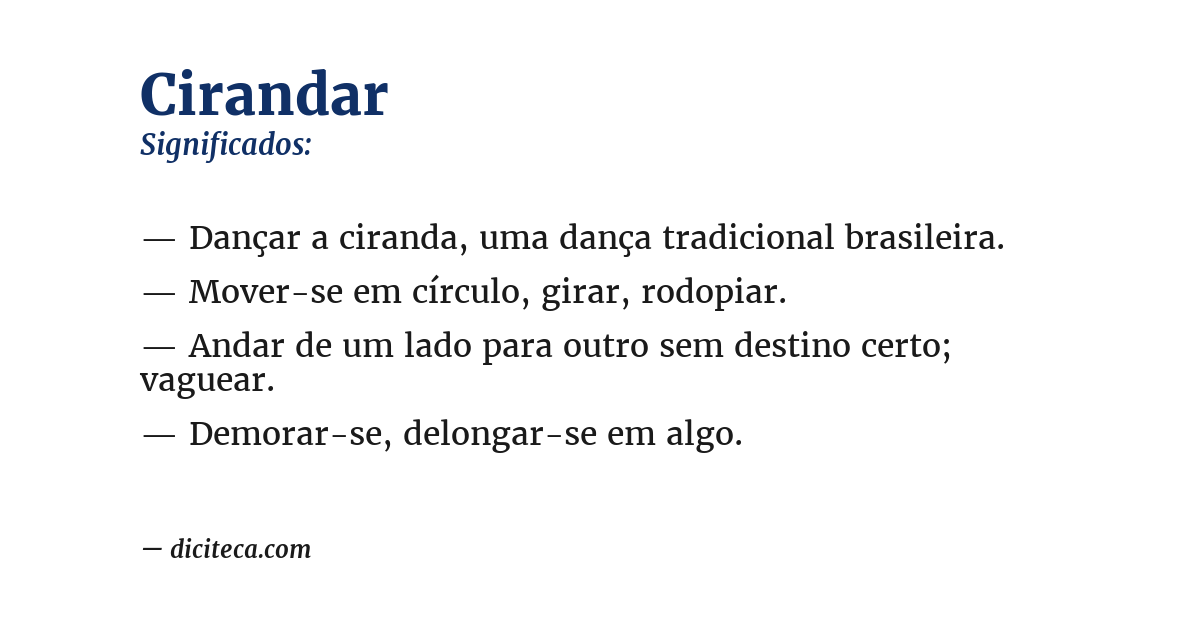 Significado de cirandar