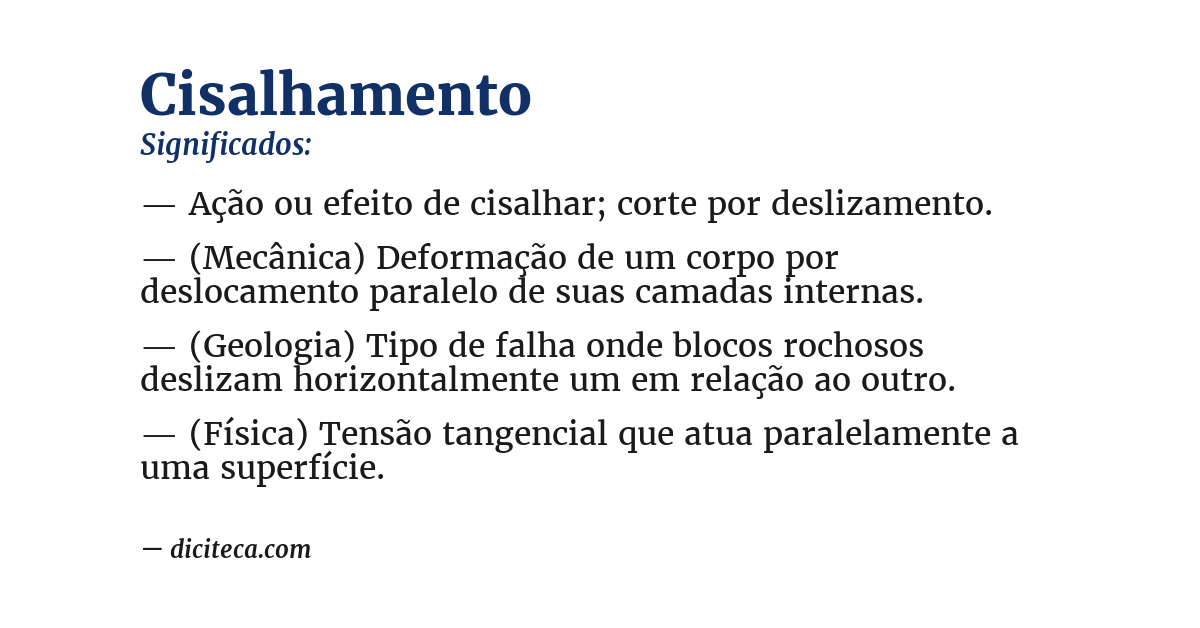 Significado de cisalhamento