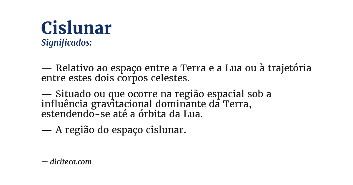 Significado de cislunar