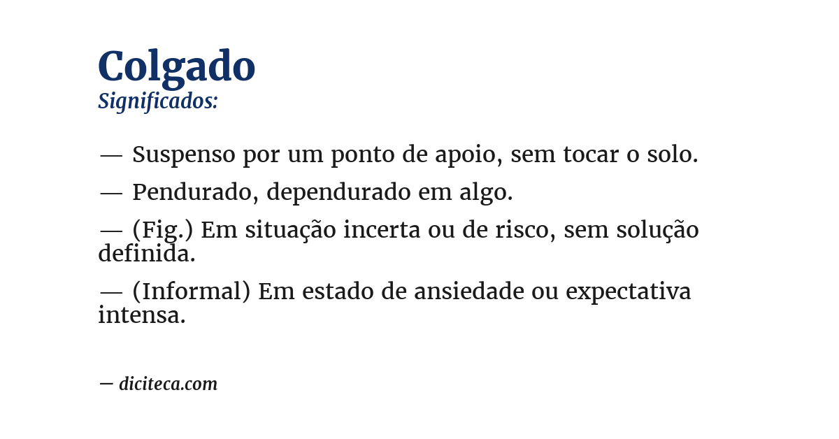 Significado de colgado