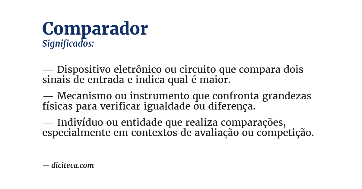 Significado de comparador