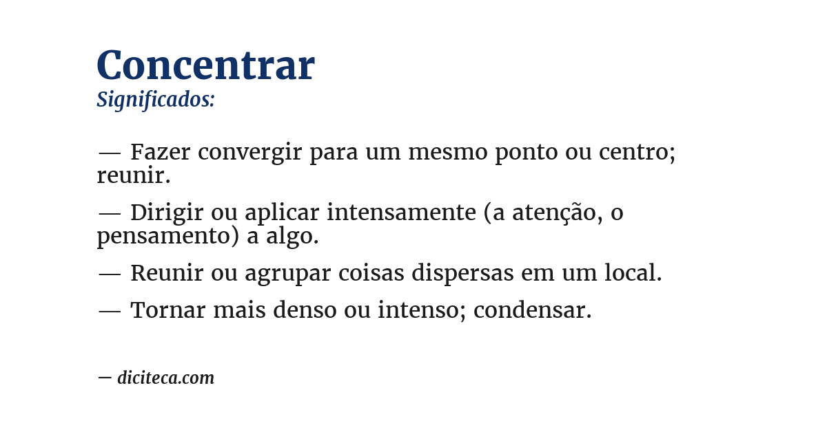Significado de concentrar