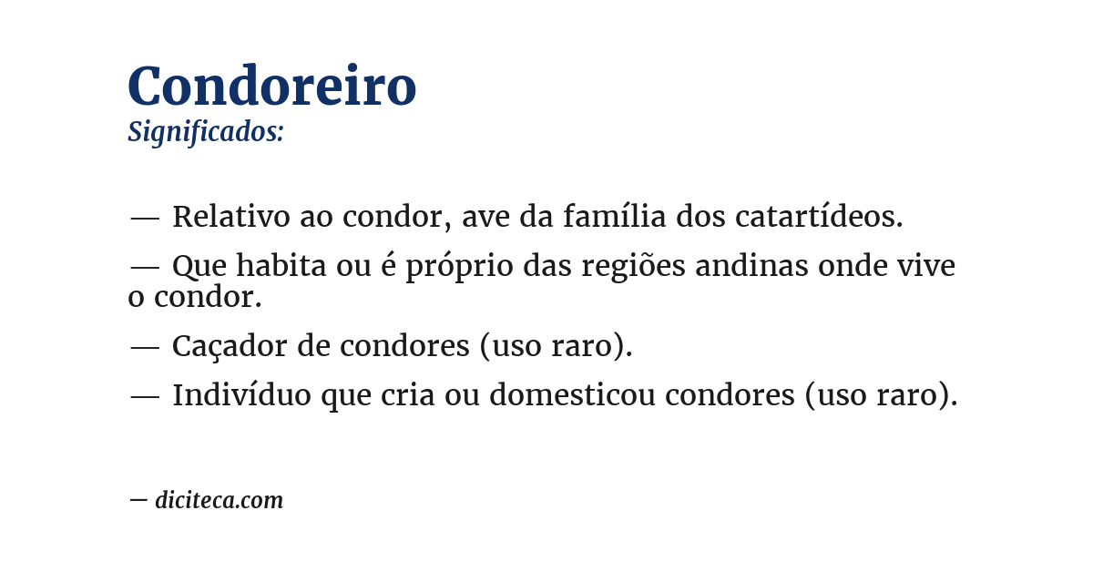 Significado de condoreiro