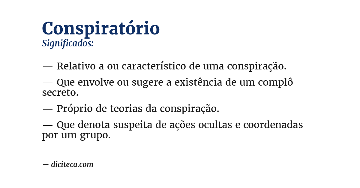 Significado de conspiratório