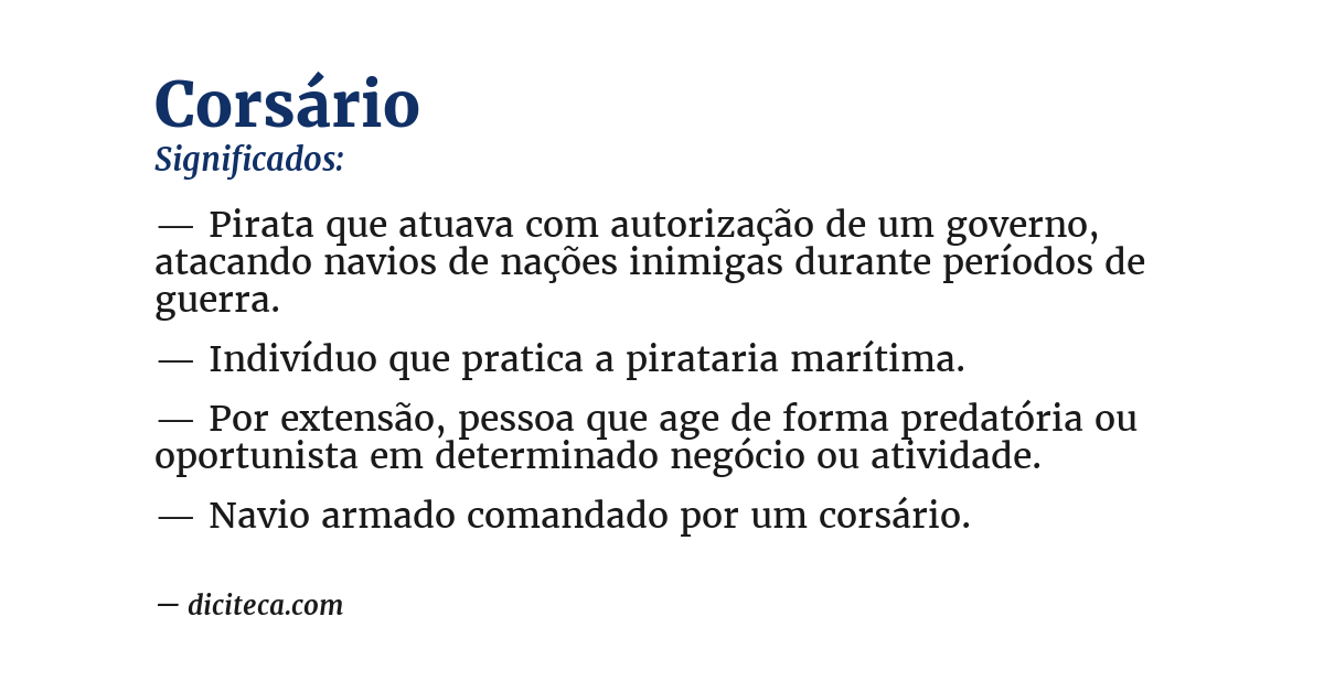 Significado de corsário