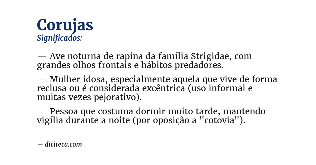 Significado de corujas