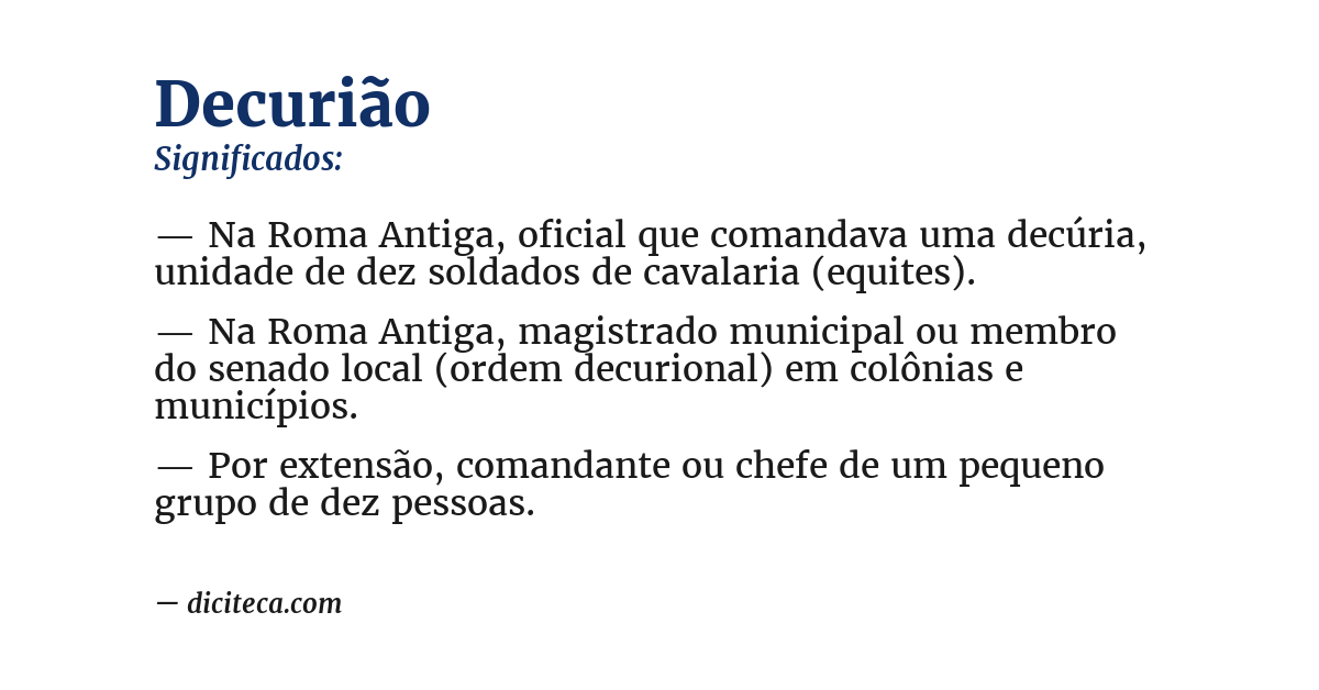 Significado de decurião