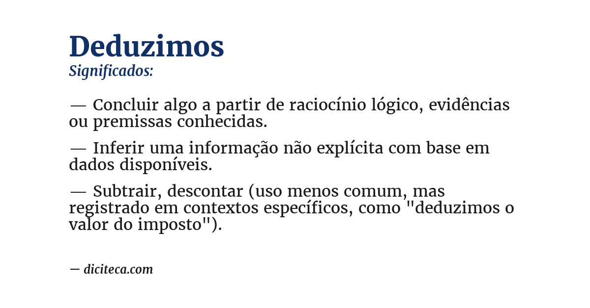 Significado de deduzimos