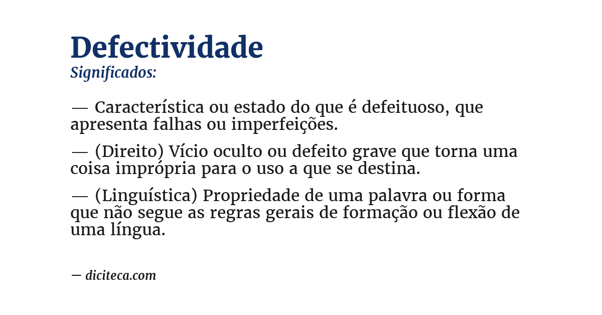 Significado de defectividade
