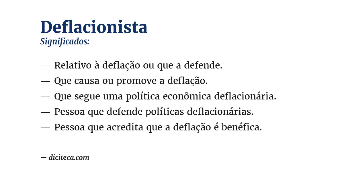Significado de deflacionista