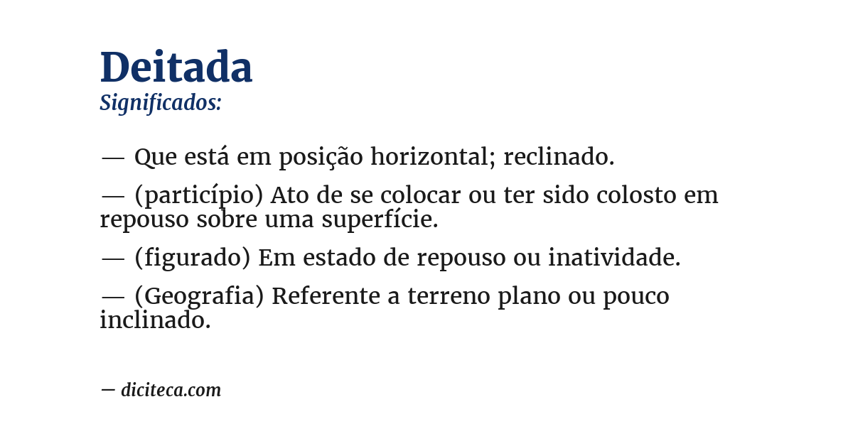 Significado de deitada