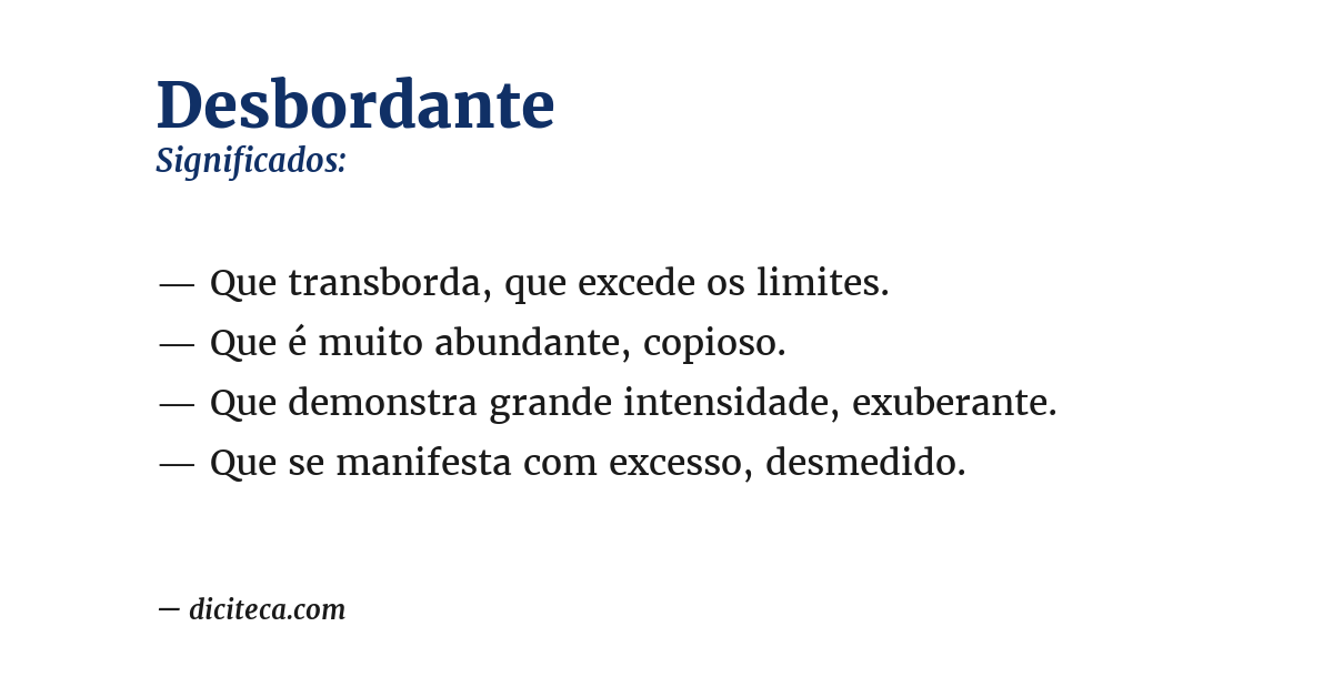 Significado de desbordante