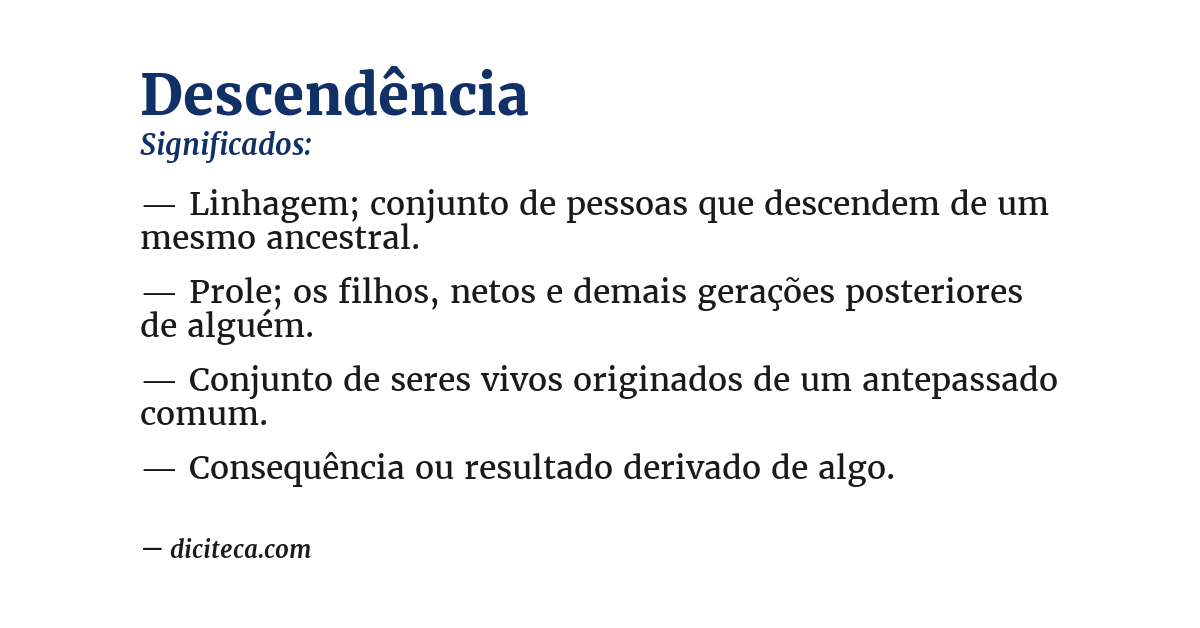 Significado de descendência